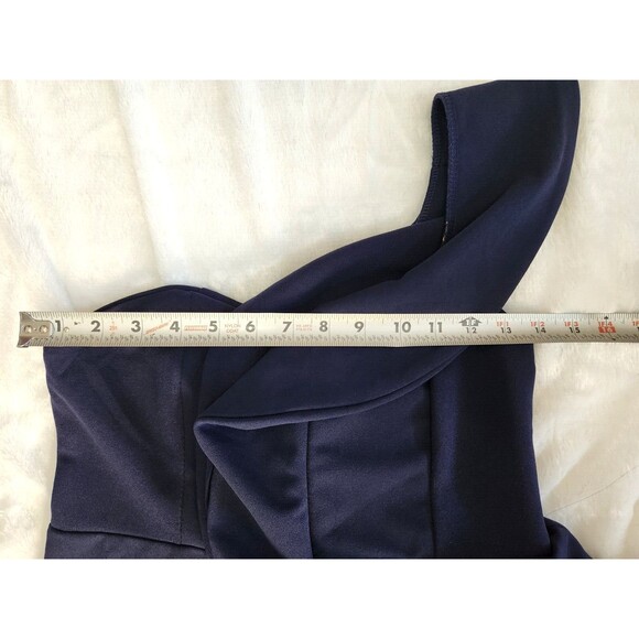 NEW Bodycon Midi Party Dress Ruffle One Shoulder Sleeveless Slit Leg Size Medium - Picture 7 of 10